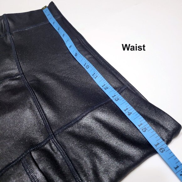 Athleta Womens Inclination Moto Tight Leggings Size L Metallic Black Pockets - Picture 6 of 12